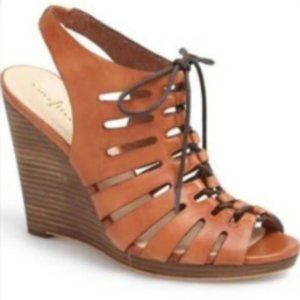 Cole Haan Sky Brown Lace-up Gladiator Wedge Heel
